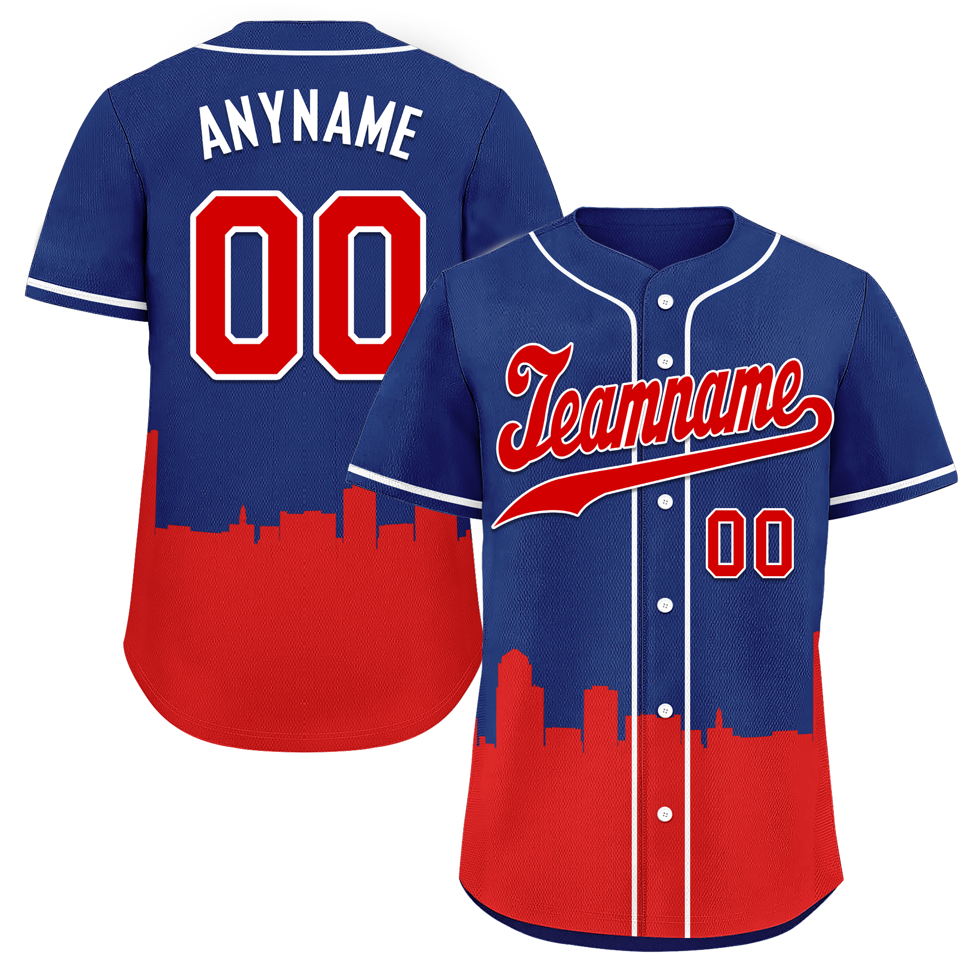 Custom Blue Red City Edition Personalized Authentic Baseball Jersey BSBJ01-D017136