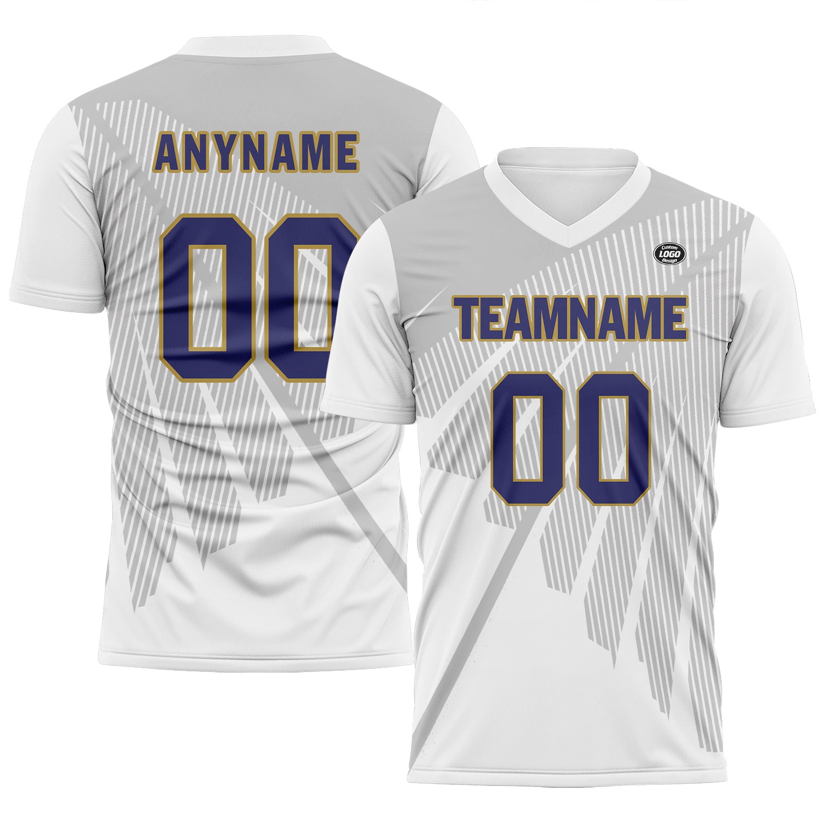 Custom Gray White Soccer Sets Jersey Personalized SCJ101-D28042
