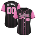 Custom Black Pink Stripe Fashion Personalized Authentic Baseball Jersey BSBJ01-D017226