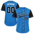 Custom Blue Black Stripe Fashion Personalized Authentic Baseball Jersey BSBJ01-D017213