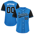 Custom Blue Black Stripe Fashion Personalized Authentic Baseball Jersey BSBJ01-D017213