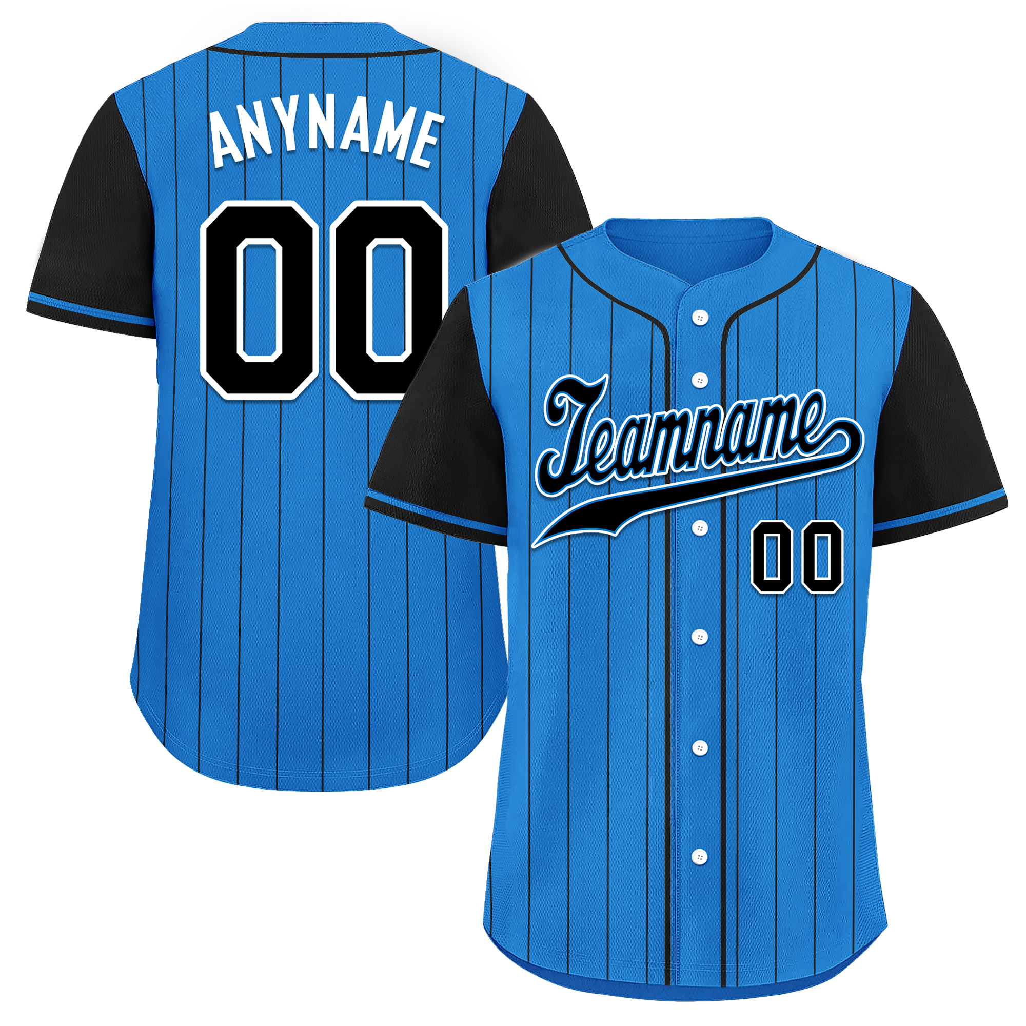 Custom Blue Black Stripe Fashion Personalized Authentic Baseball Jersey BSBJ01-D017213