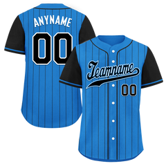 Custom Blue Black Stripe Fashion Personalized Authentic Baseball Jersey BSBJ01-D017213