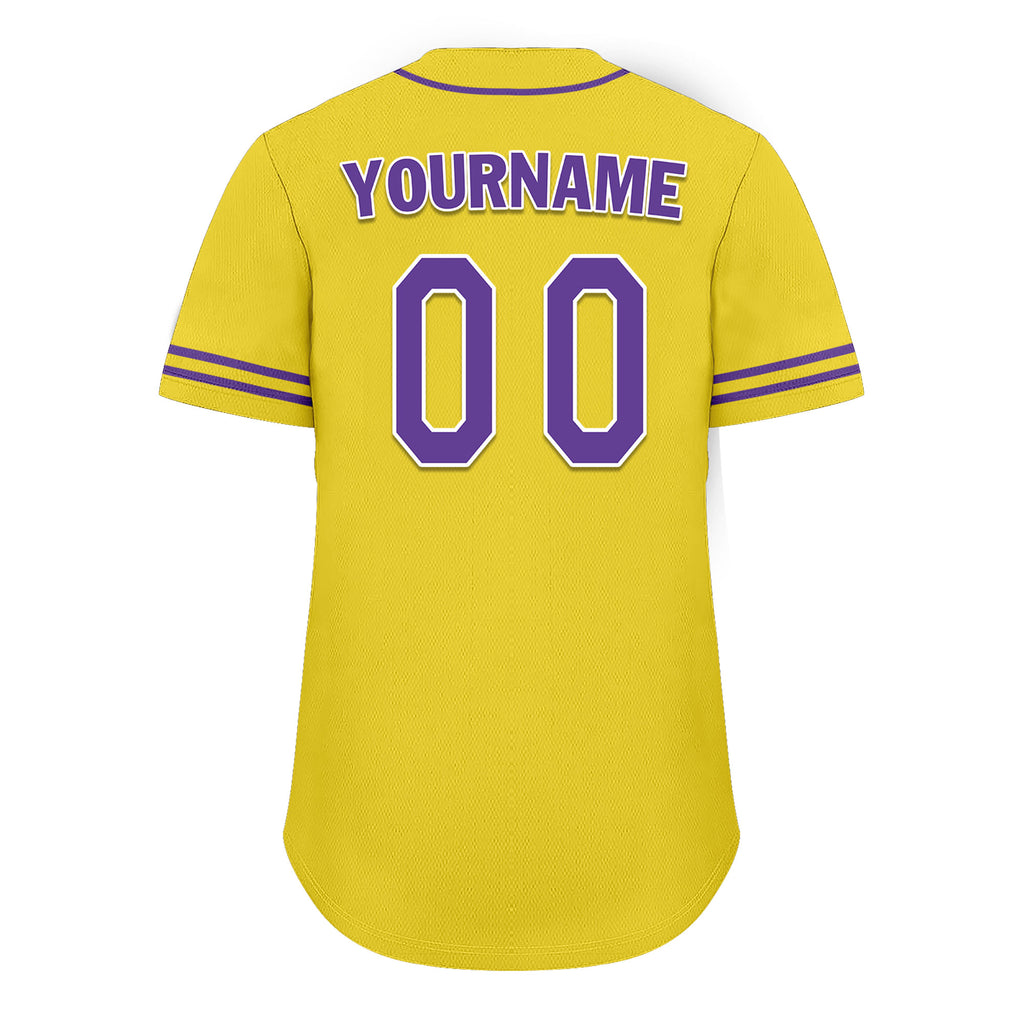 Custom Yellow Classic Style Purple Personalized Authentic Baseball Jersey UN002-bd0b00d8-a9