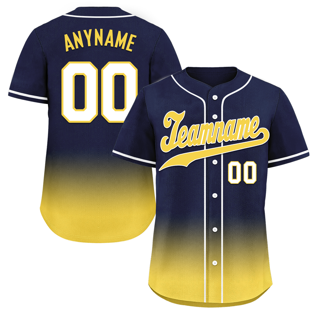 Custom Blue Yellow Fade Fashion Personalized Authentic Baseball Jersey BSBJ01-D0a70e9