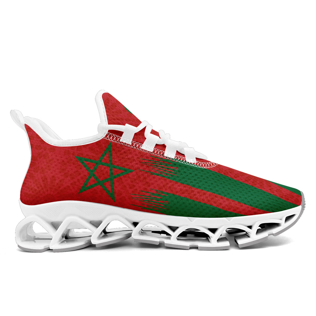 Custom Morocco 2026 World Cup Sneakers DIY Country Flag Running Shoes Lightweight Sport Shoes Gift for Football Fans Personalized Team Name and Logo FN003XD-F009086-2