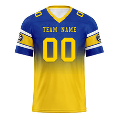 Custom Blue Yellow Los Angeles Personalized Authentic Football Jersey FBJ02-D020249-15