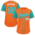 Custom Orange Cyan Stripe Fashion Personalized Authentic Baseball Jersey BSBJ01-D017234