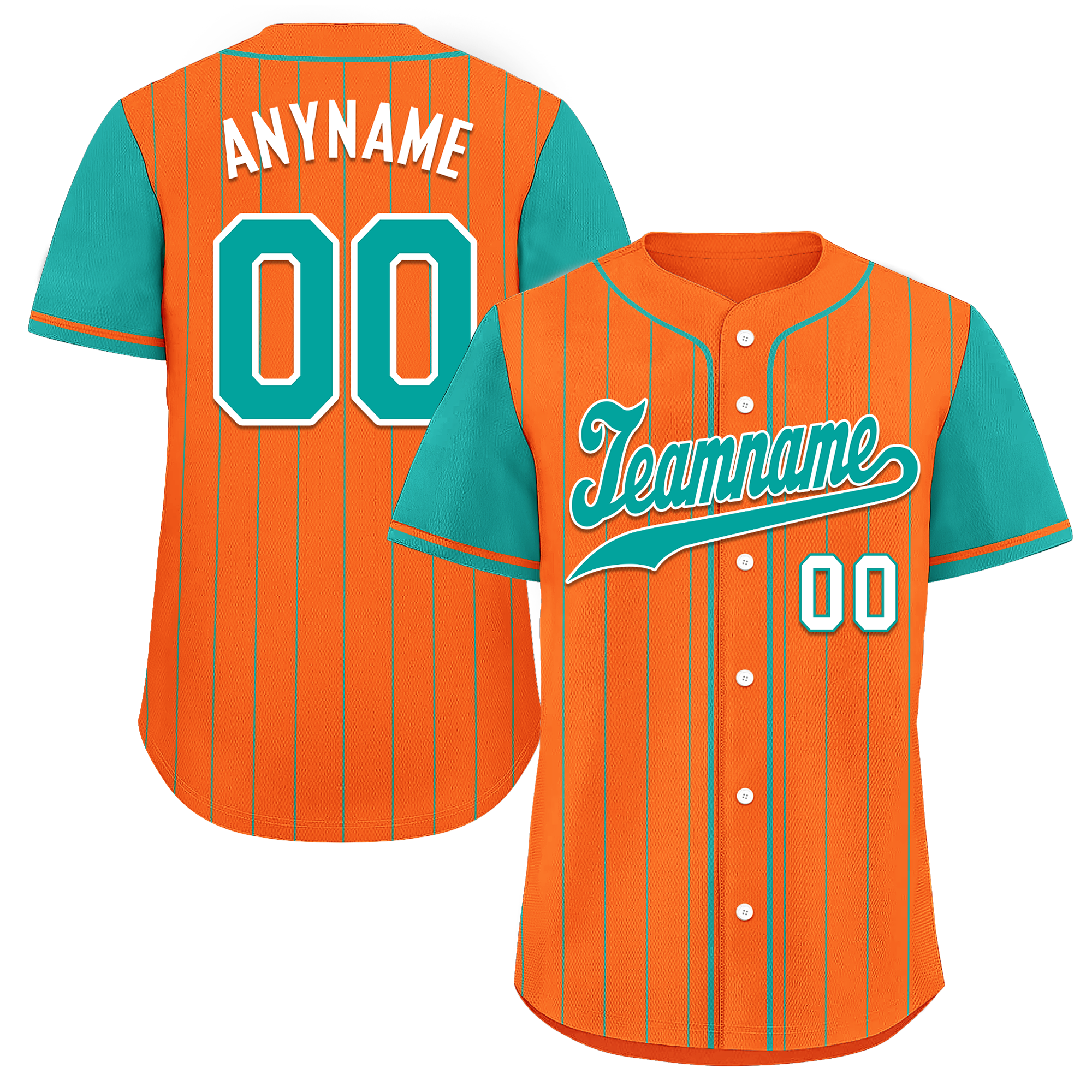 Custom Orange Cyan Stripe Fashion Personalized Authentic Baseball Jersey BSBJ01-D017234