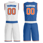 Custom White Blue Classic Style Reversible Basketball Uniform Personalized Ordinary BBJR-D017016