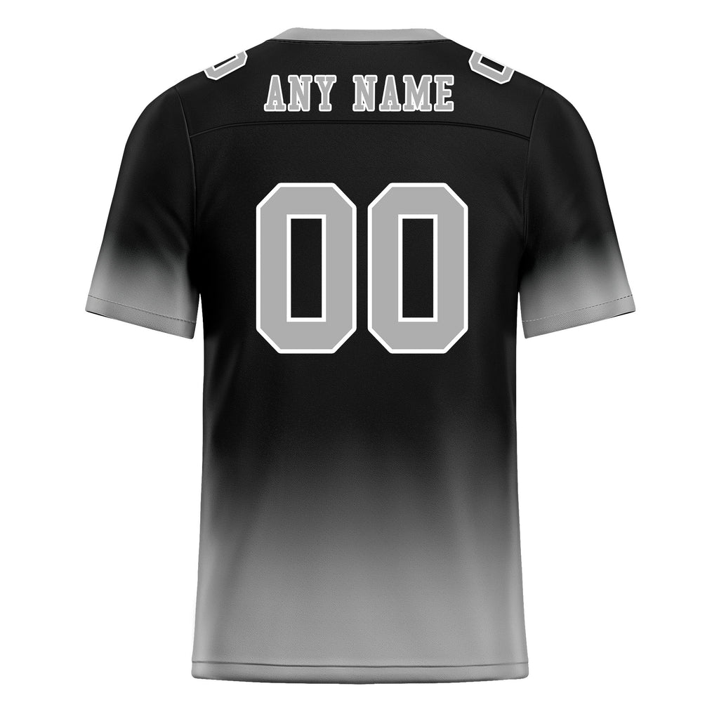Custom Gray Black Fade Fashion Personalized Authentic Football Jersey FBJ02-D06083