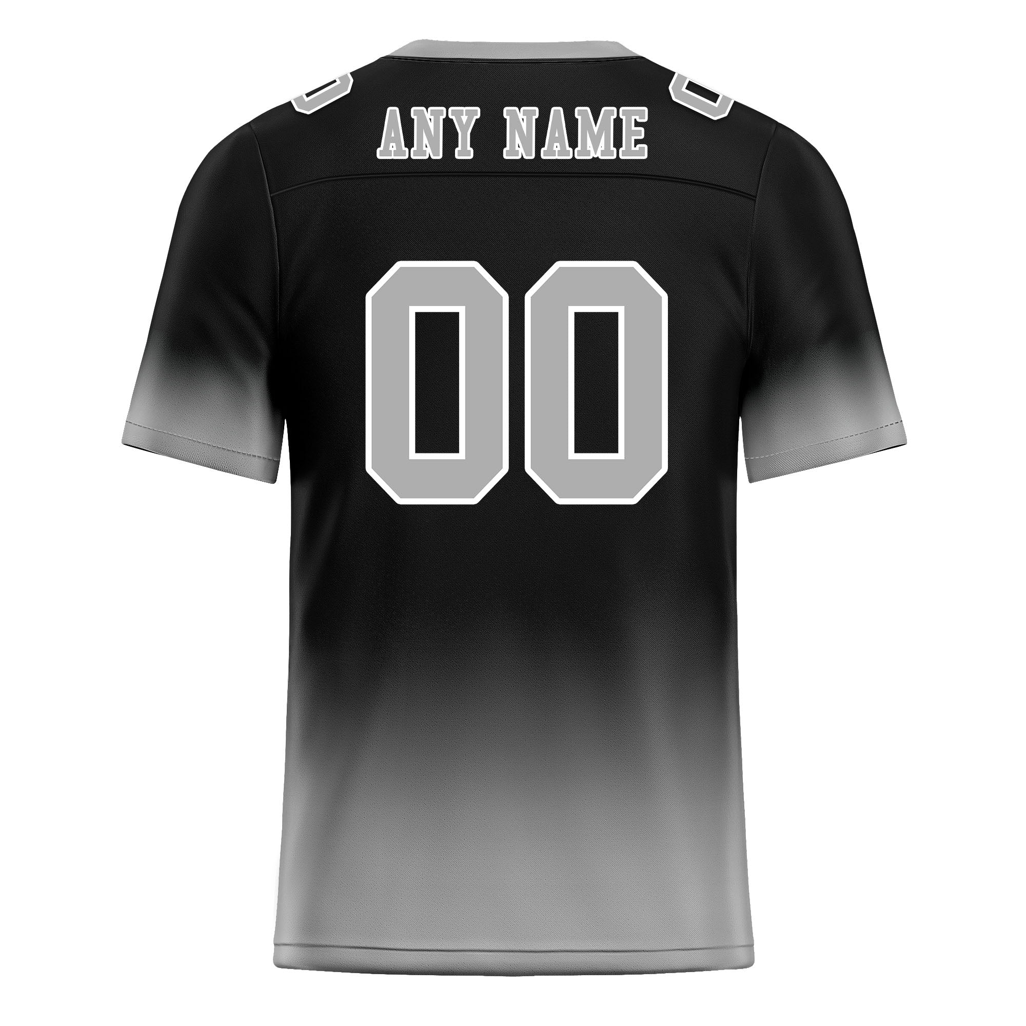 Custom Gray Black Fade Fashion Personalized Authentic Football Jersey FBJ02-D06083