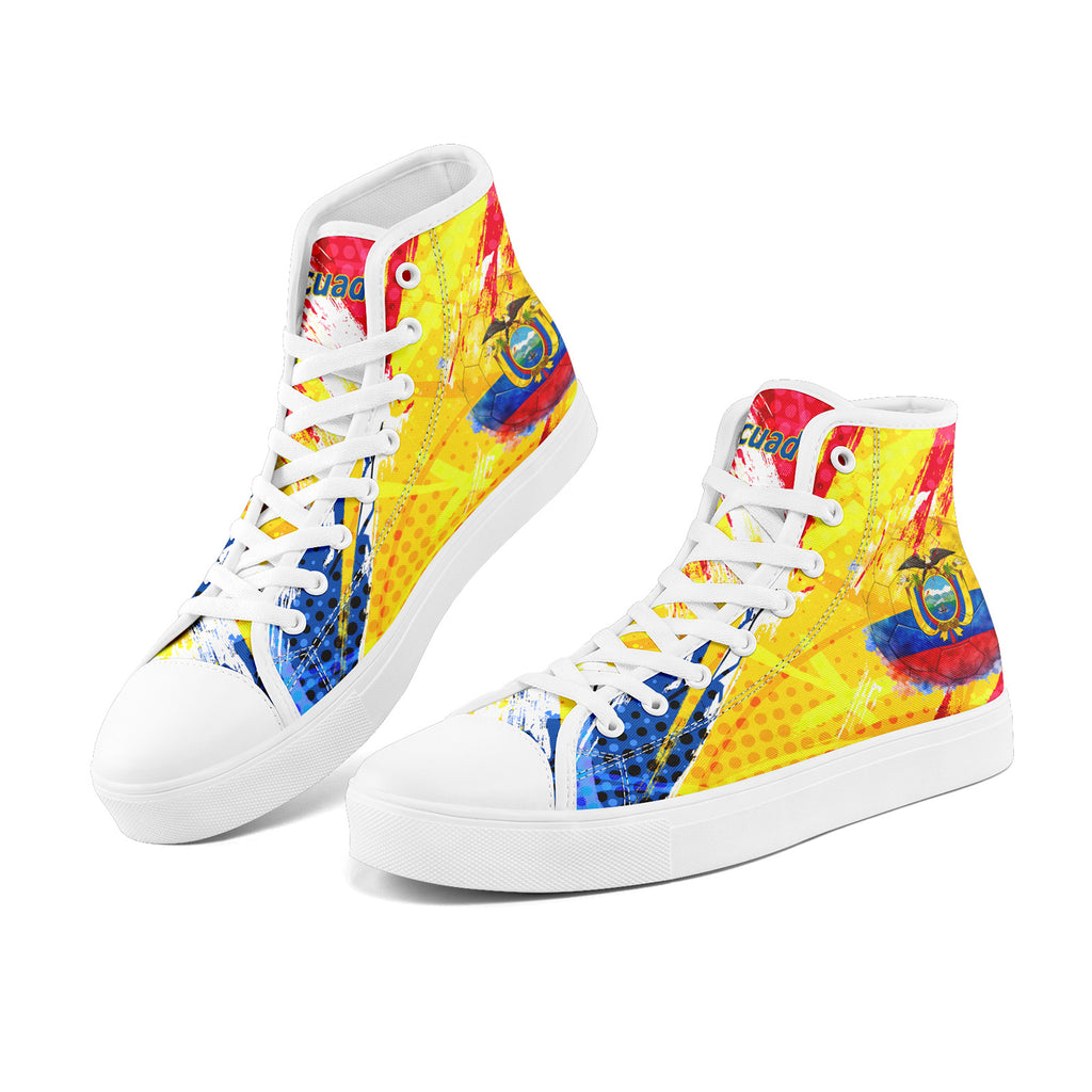 Custom Ecuador 2026 World Cup Sneakers DIY Country Flag Running Shoes Lightweight Sport Shoes Gift for Football Fans Personalized Team Name and Logo FN024-F009099-4
