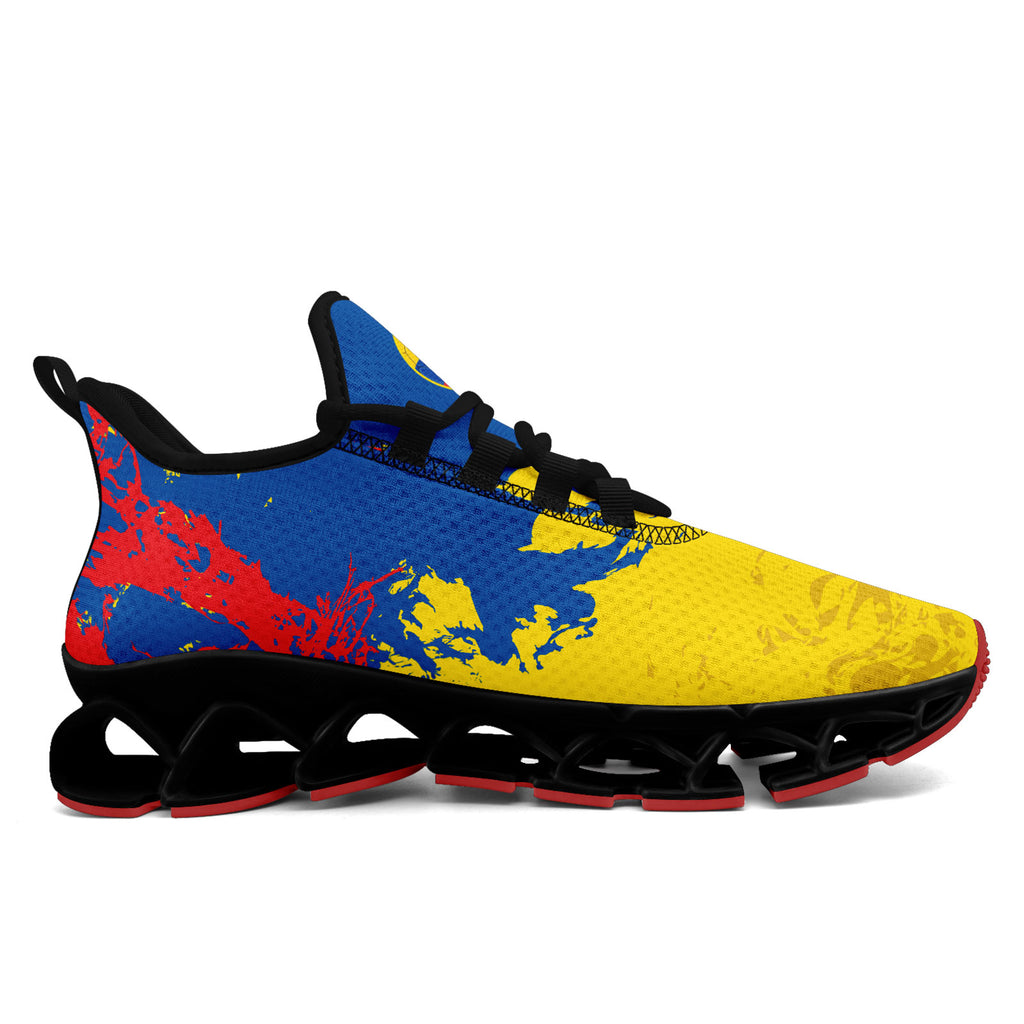 Custom Ecuador 2026 World Cup Sneakers DIY Country Flag Running Shoes Lightweight Sport Shoes Gift for Football Fans Personalized Team Name and Logo FN003XD-F009092-1