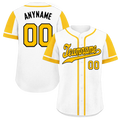 Custom White Gold Raglan Sleeves Personalized Authentic Baseball Jersey BSBJ01-D017165