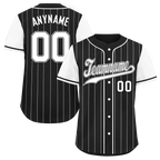 Custom Black White Stripe Fashion Personalized Authentic Baseball Jersey BSBJ01-D017239