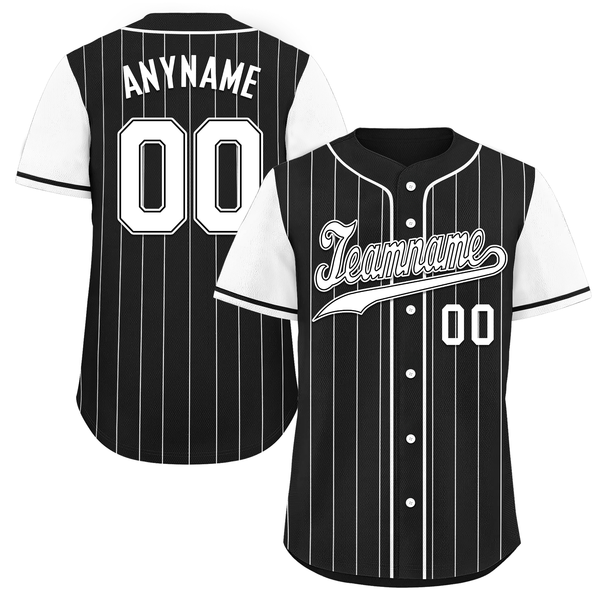 Custom Black White Stripe Fashion Personalized Authentic Baseball Jersey BSBJ01-D017239