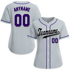 Custom Grey Classic Style Black Personalized Authentic Baseball Jersey BSBJ01-bd0faf0