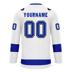 Custom White Blue Personalized Hockey Jersey HCKJ01-D0a70bb