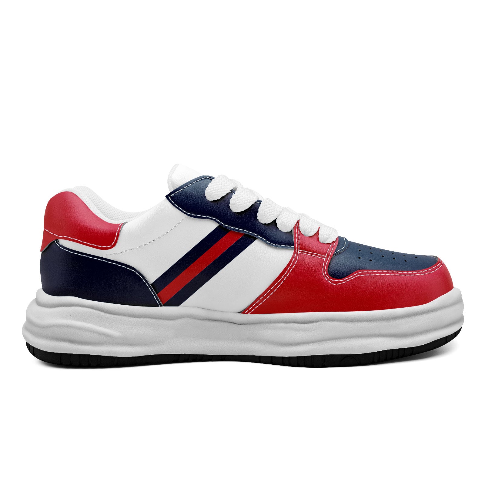 Custom Red Blue New England Shoes Personalized Sneaker FN032-D020389-26