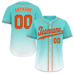 Custom Cyan White Fade Fashion Personalized Authentic Baseball Jersey BSBJ01-D0a70e8