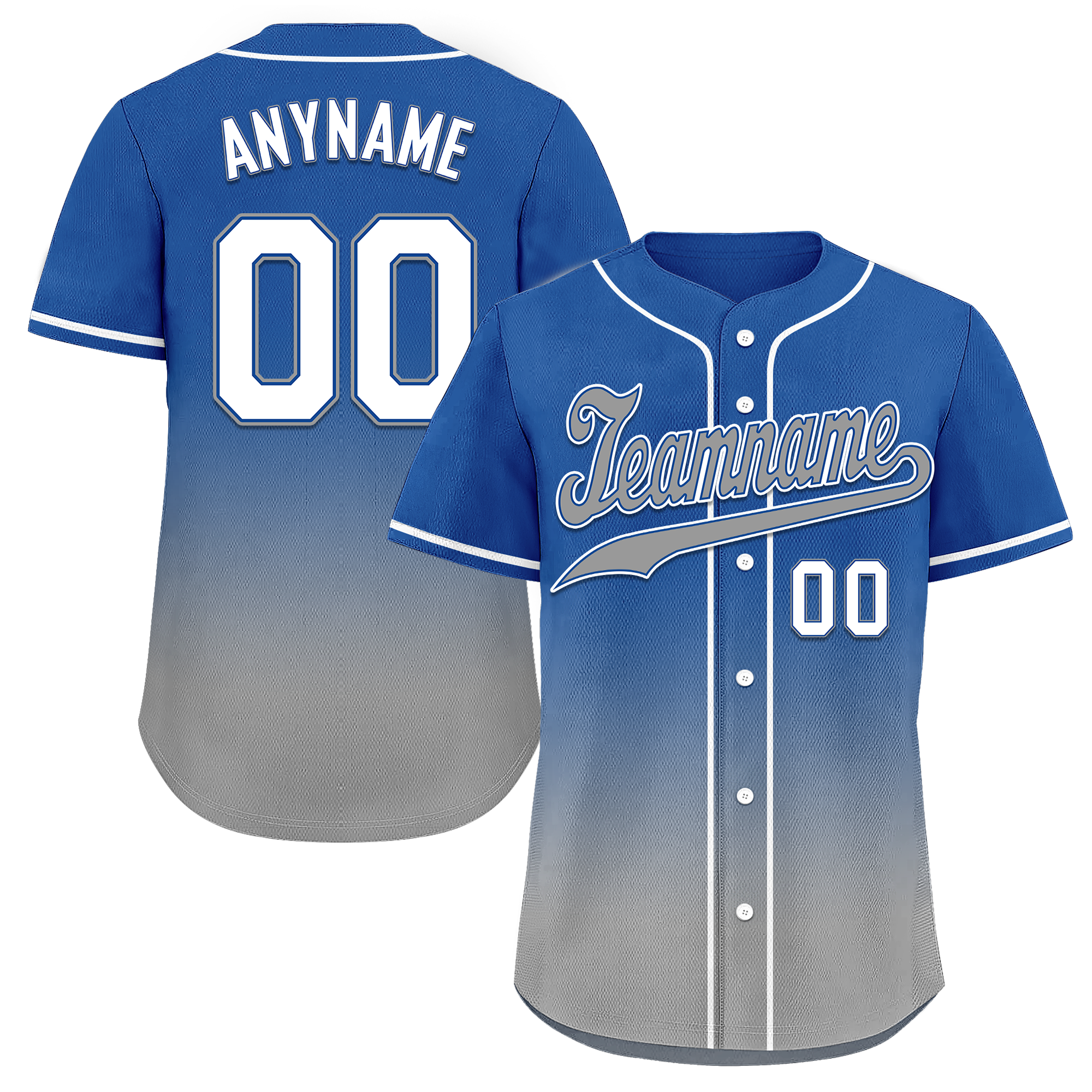 Custom Blue Grey Fade Fashion Personalized Authentic Baseball Jersey BSBJ01-D0a70bf