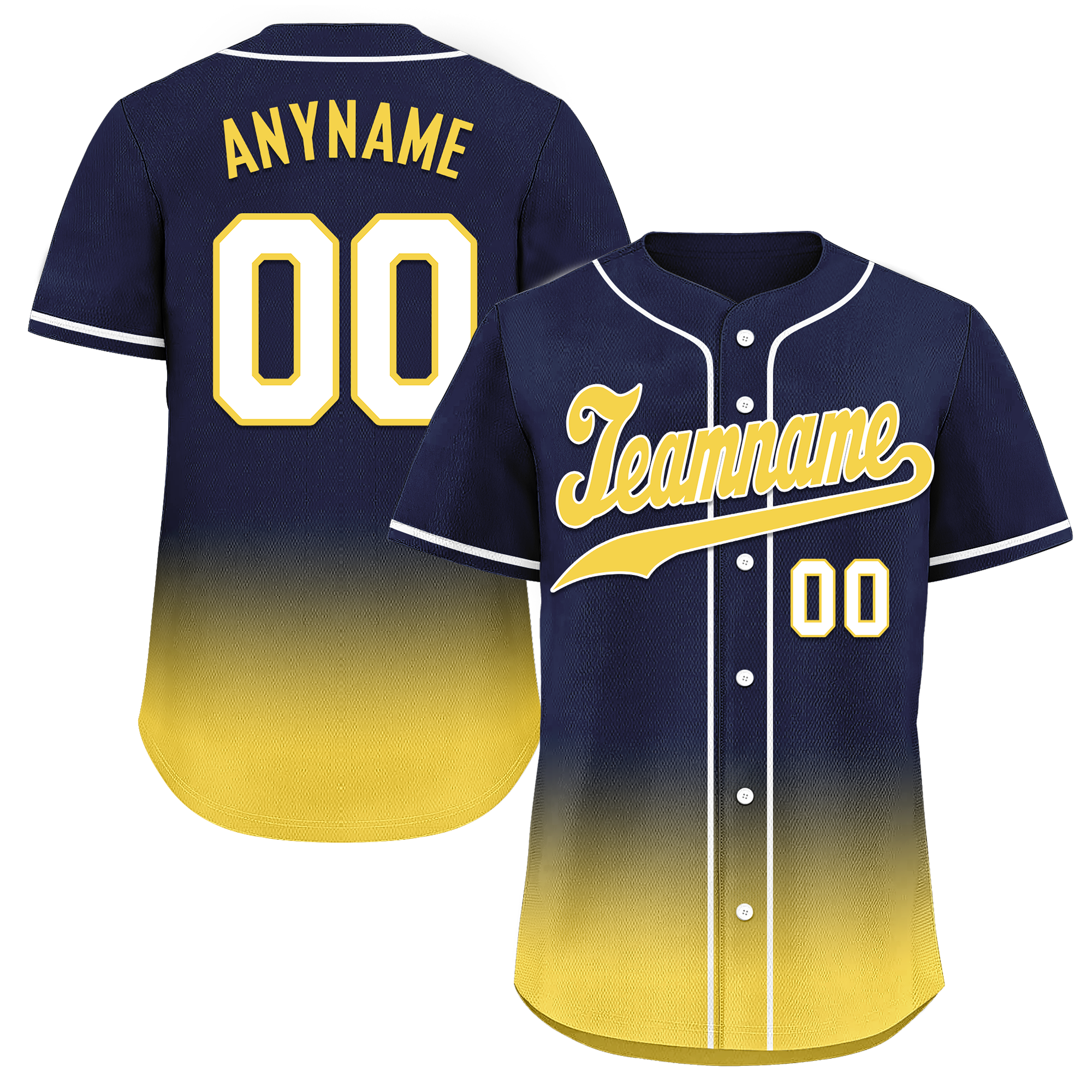 Custom Blue Yellow Fade Fashion Personalized Authentic Baseball Jersey BSBJ01-D0a70e9
