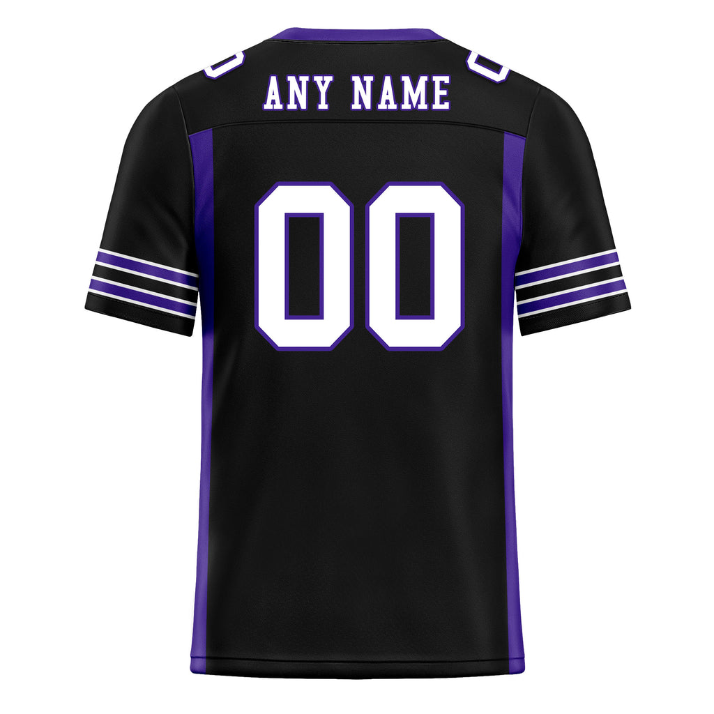 Custom Black Yellow Striped Sleeves Personalized Authentic Football Jersey FBJ02-D06061