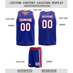 Custom Blue Red White Sacramento City Edition Personalized Reversible Basketball Set Sports Basketball Jersey BBJ01R-D0610-26