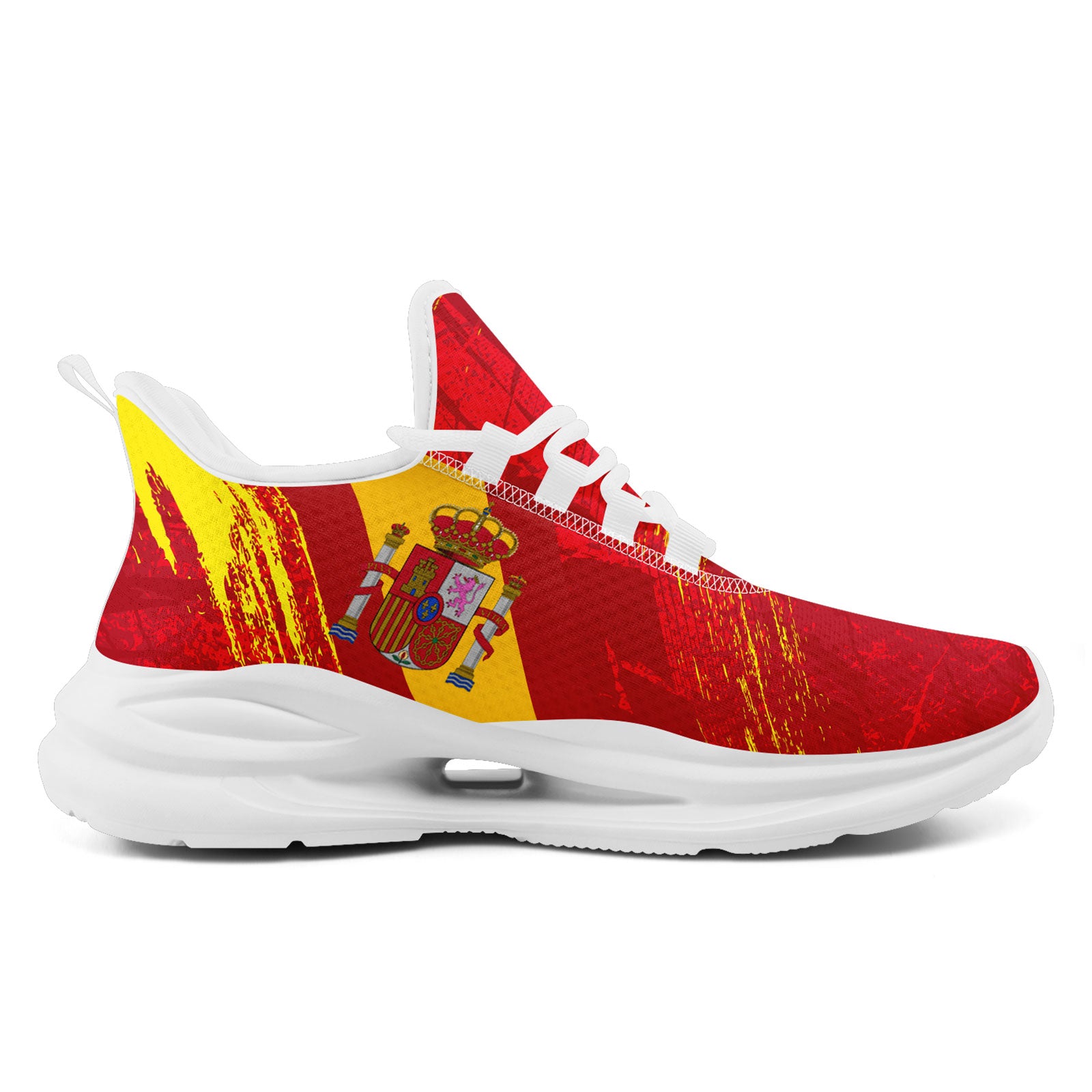 Custom Spain 2026 World Cup Sneakers DIY Country Flag Running Shoes Lightweight Sport Shoes Gift for Football Fans Personalized Team Name and Logo FN079-F020028-1