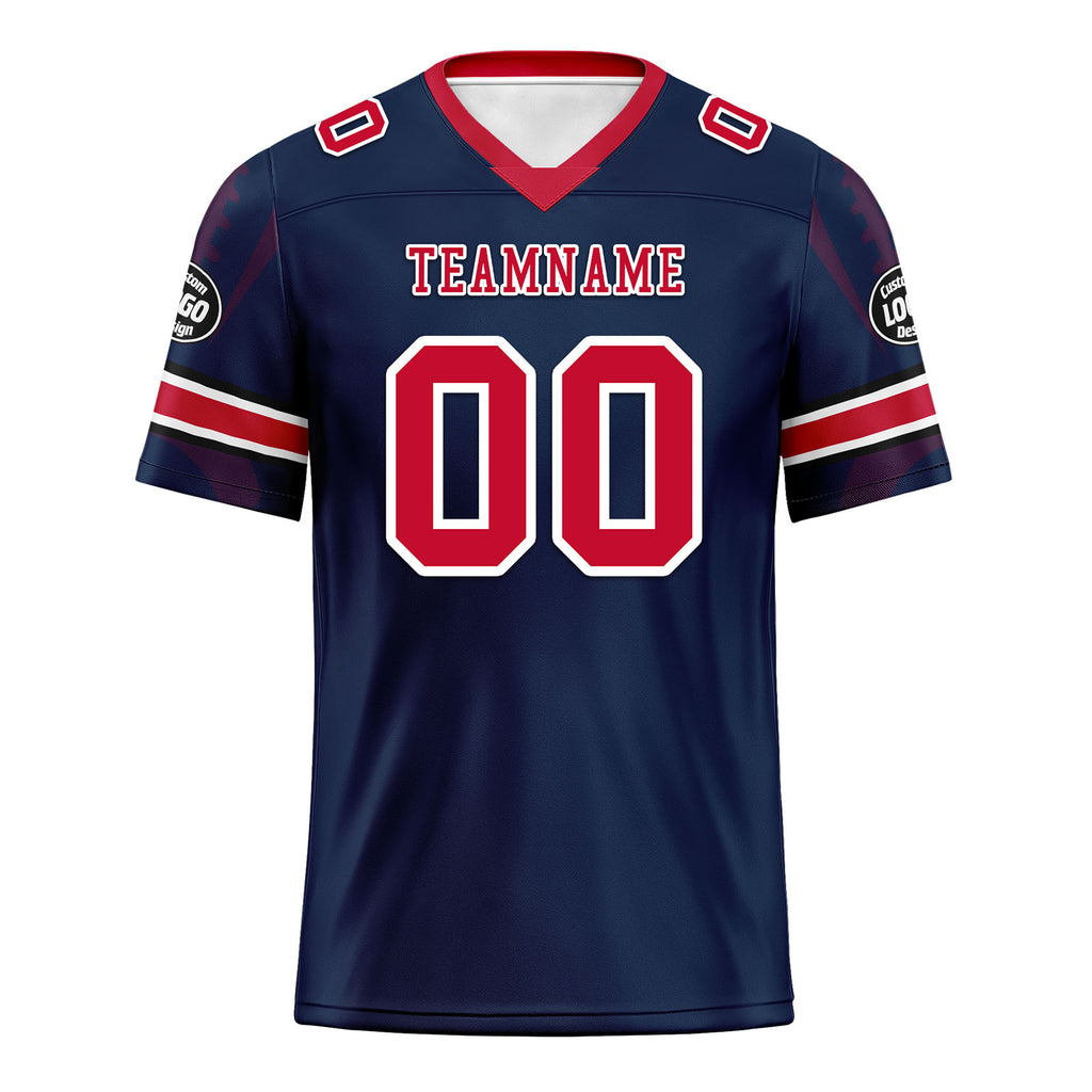 Custom Blue New England Football Jersey and Sports Shoes Combo Offer Personalized Combo ZH-D025008-26