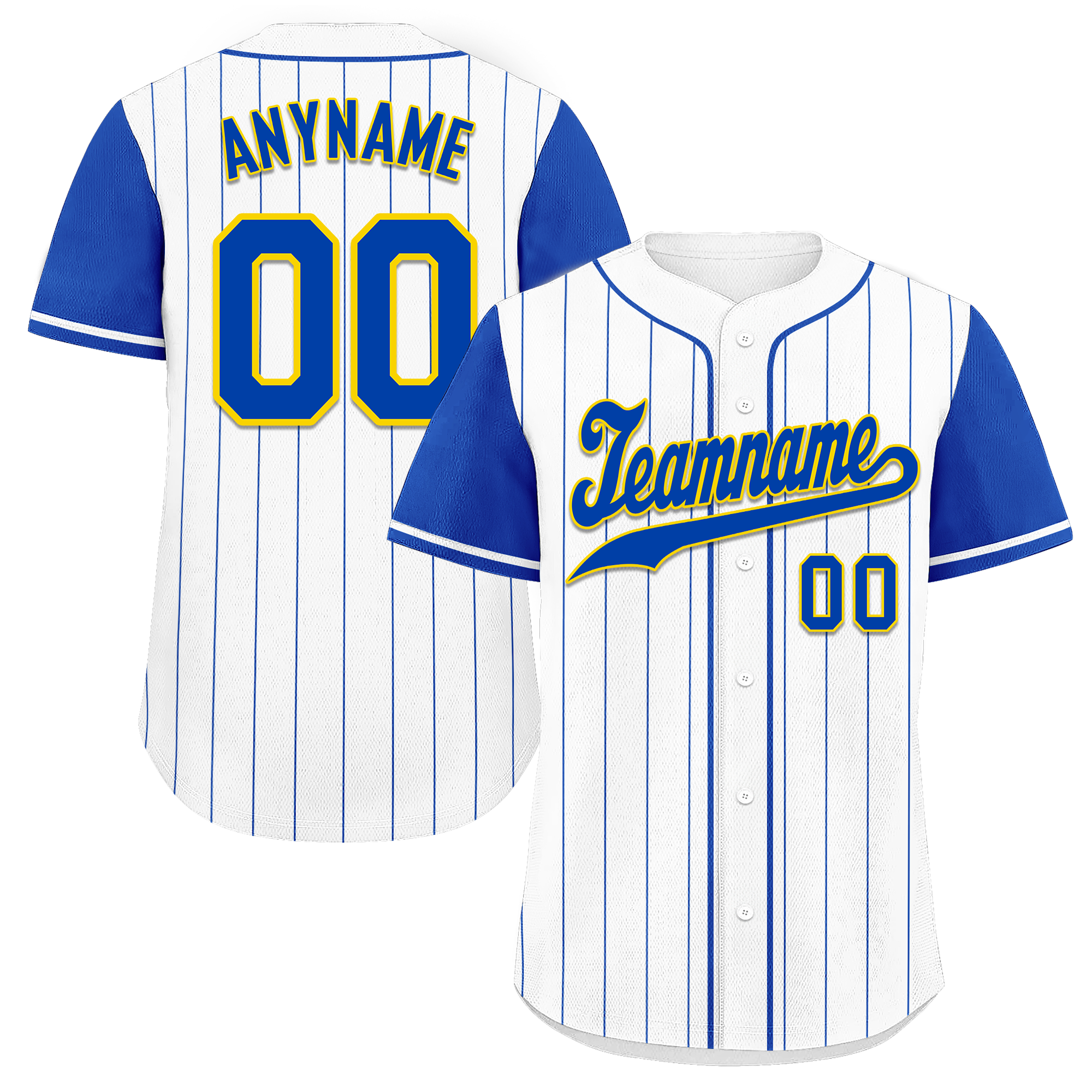 Custom White Blue Stripe Fashion Personalized Authentic Baseball Jersey BSBJ01-D017242