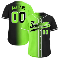 Custom Green Black Gradient Fashion Personalized Authentic Baseball Jersey BSBJ01-D0a709c