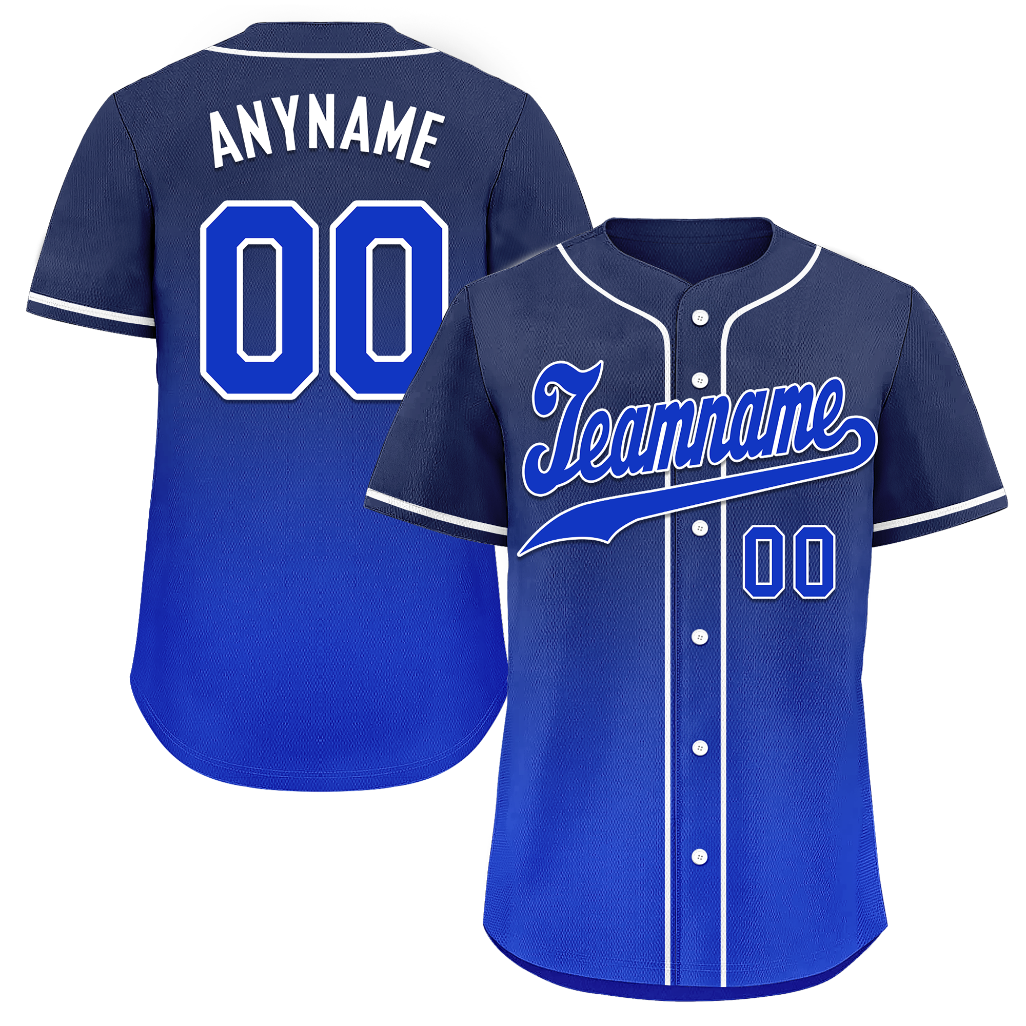 Custom Blue Fade Fashion Personalized Authentic Baseball Jersey BSBJ01-D0a70ed