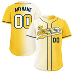 Custom White Yellow Gradient Fashion Personalized Authentic Baseball Jersey BSBJ01-D0a709f