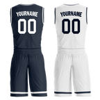 Custom Blue White Classic Style Reversible Basketball Uniform Personalized COOLMAX BBJR-D017056
