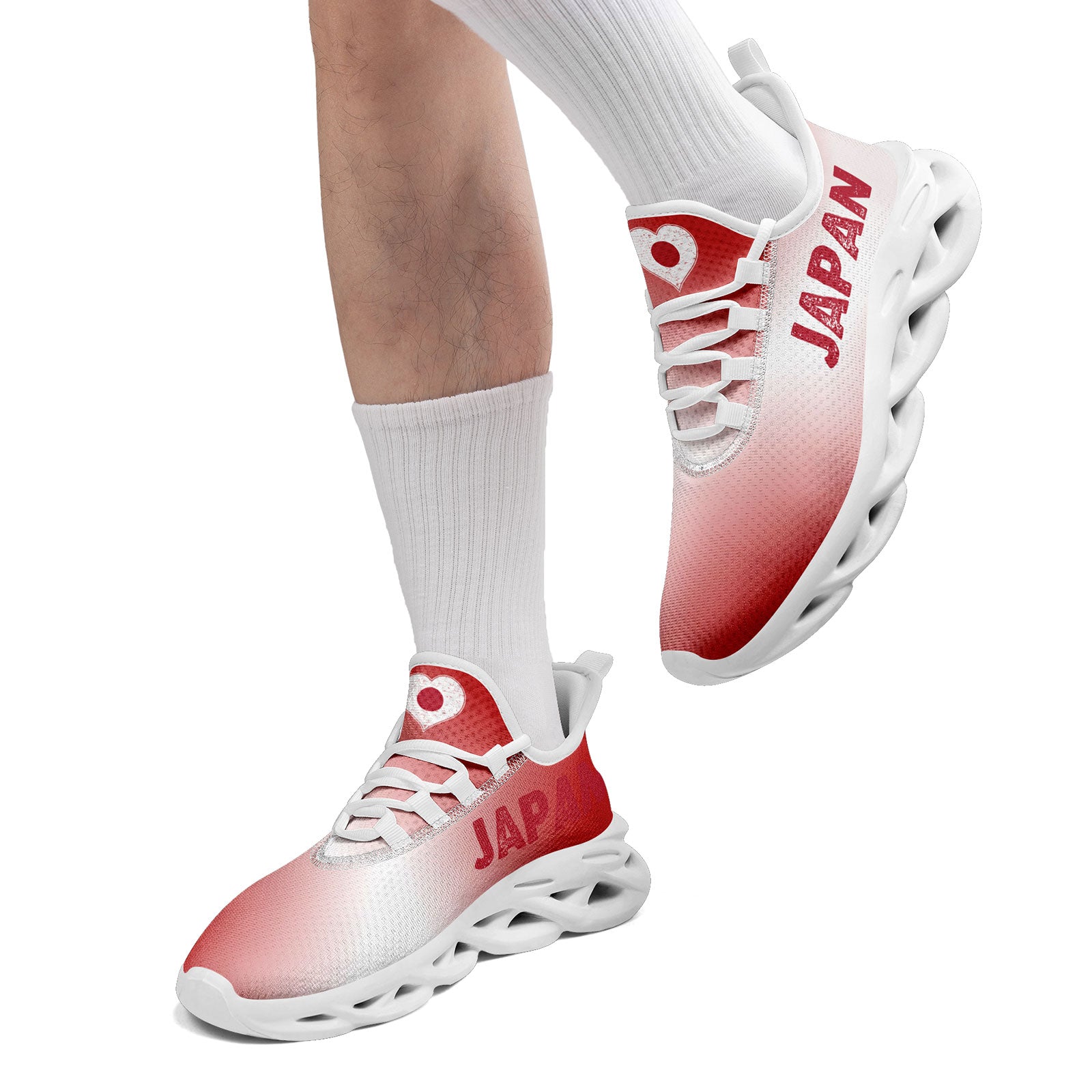 Custom Japan 2026 World Cup Sneakers DIY Country Flag Running Shoes Lightweight Sport Shoes Gift for Football Fans Personalized Team Name and Logo FN003-F025044-2