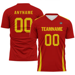 Custom Spain Red Yellow Soccer Sets Jersey Personalized SCJ101-D06143