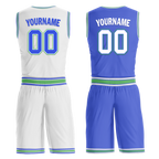 Custom White Blue Classic Style Reversible Basketball Uniform Personalized Ordinary BBJR-D017045