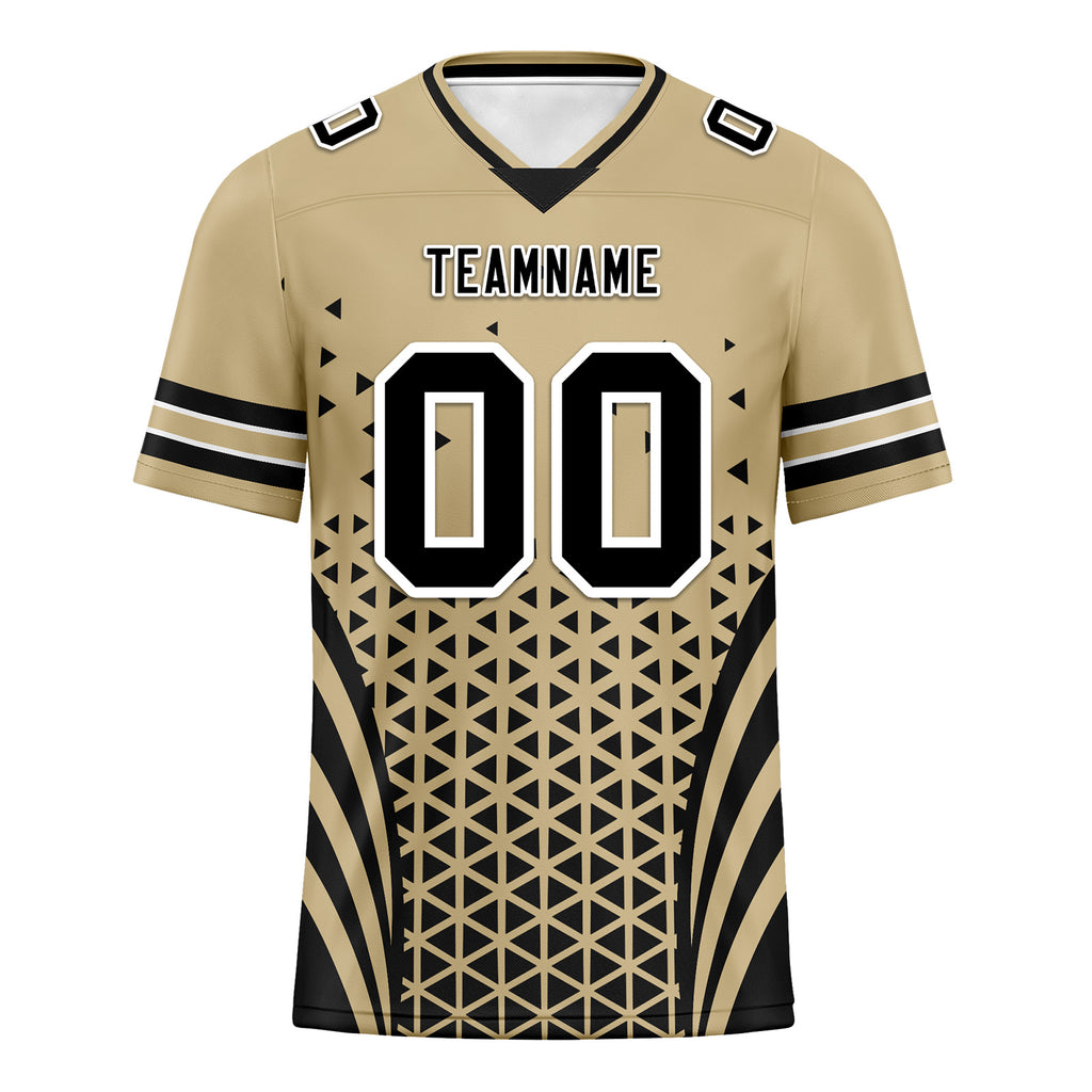 Custom Beige Black Louisiana Personalized Authentic Football Jersey FBJ02-D023033-19