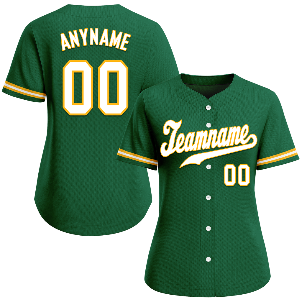 Custom Green Classic Style White Personalized Authentic Baseball Jersey BSBJ01-bd0fab9