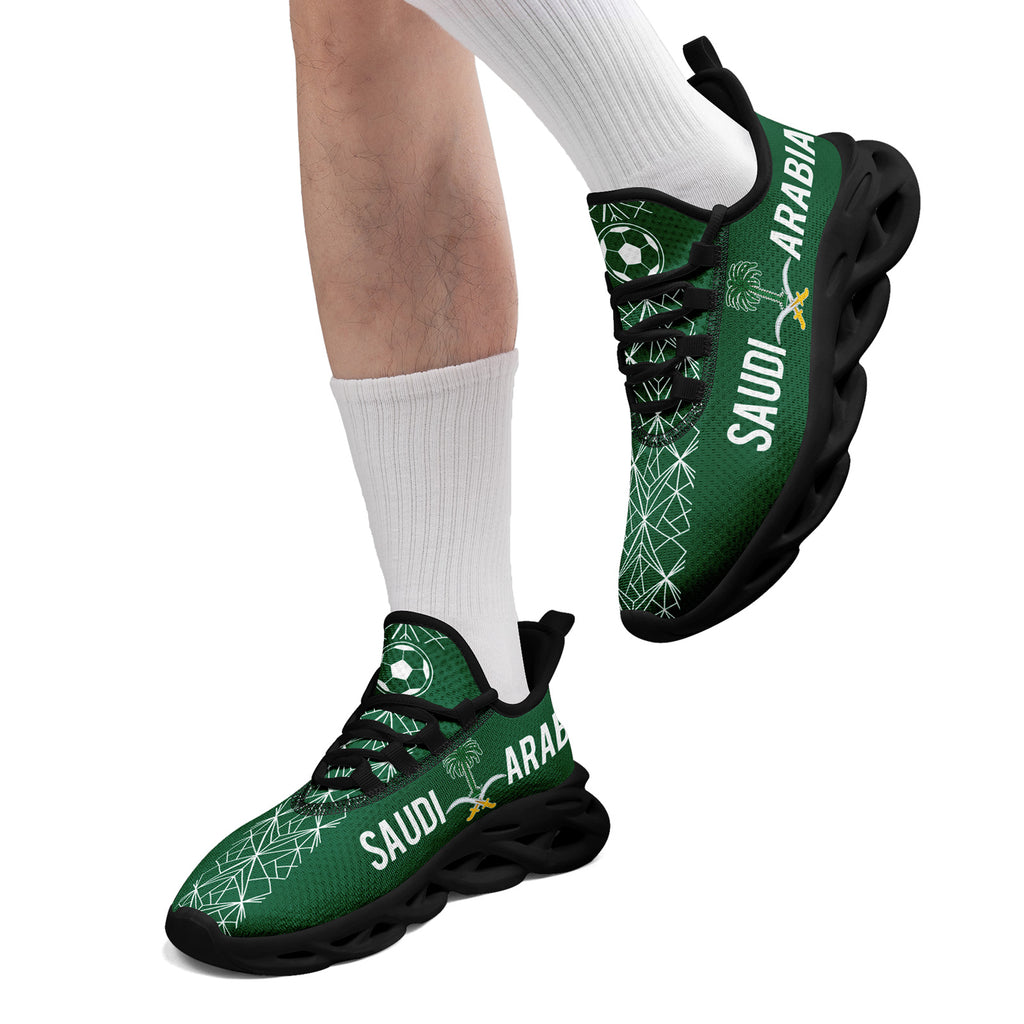 Custom Saudi Arabia 2026 World Cup Sneakers DIY Country Flag Running Shoes Lightweight Sport Shoes Gift for Football Fans Personalized Team Name and Logo FN003-F009078-3