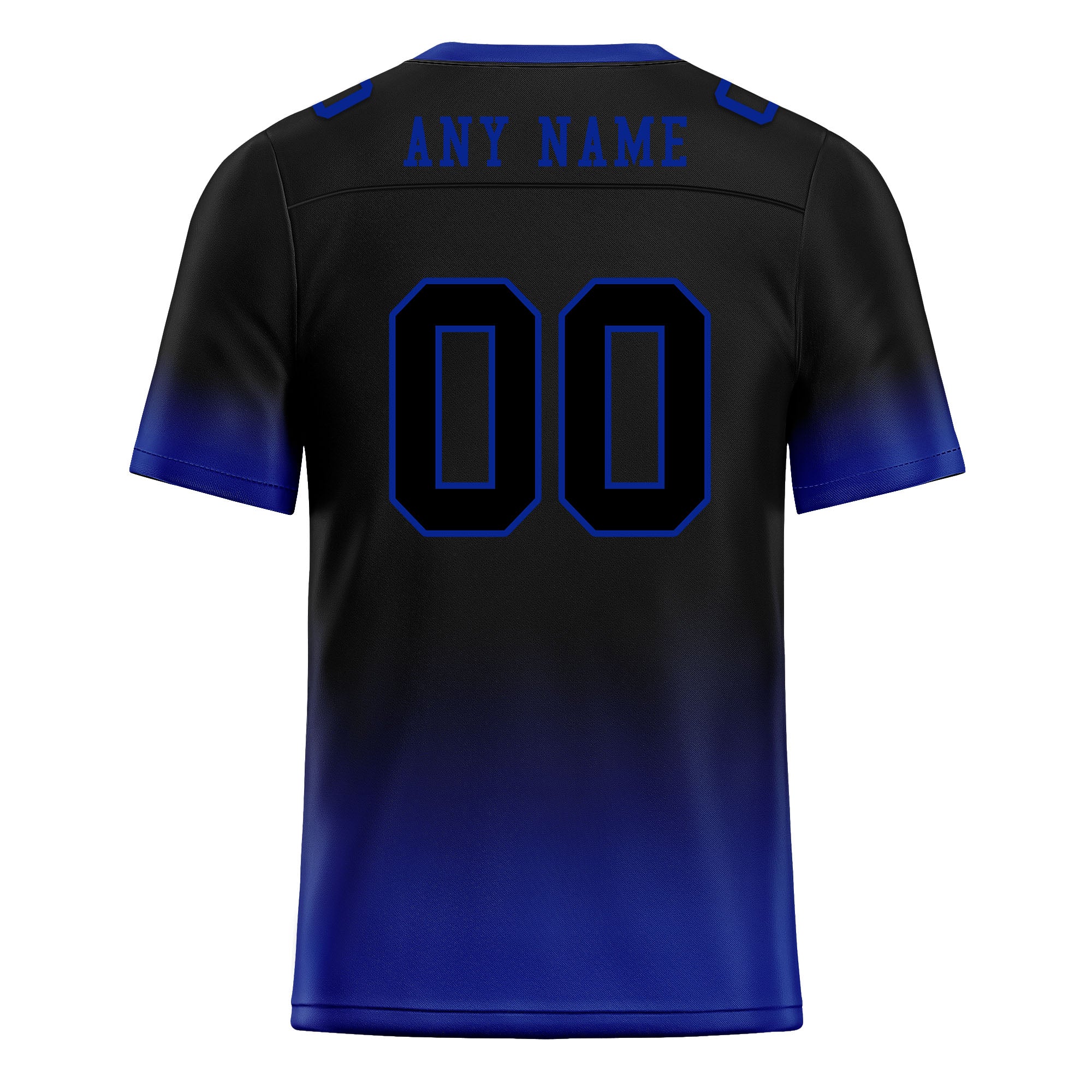 Custom Black Blue Fade Fashion Personalized Authentic Football Jersey FBJ02-D06085