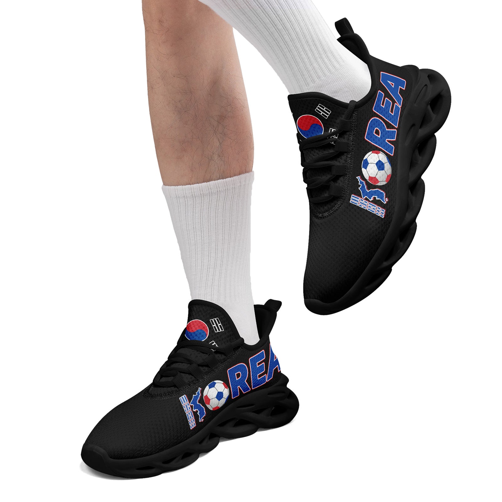 Custom South Korea 2026 World Cup Sneakers DIY Country Flag Running Shoes Lightweight Sport Shoes Gift for Football Fans Personalized Team Name and Logo FN003-F009054-2