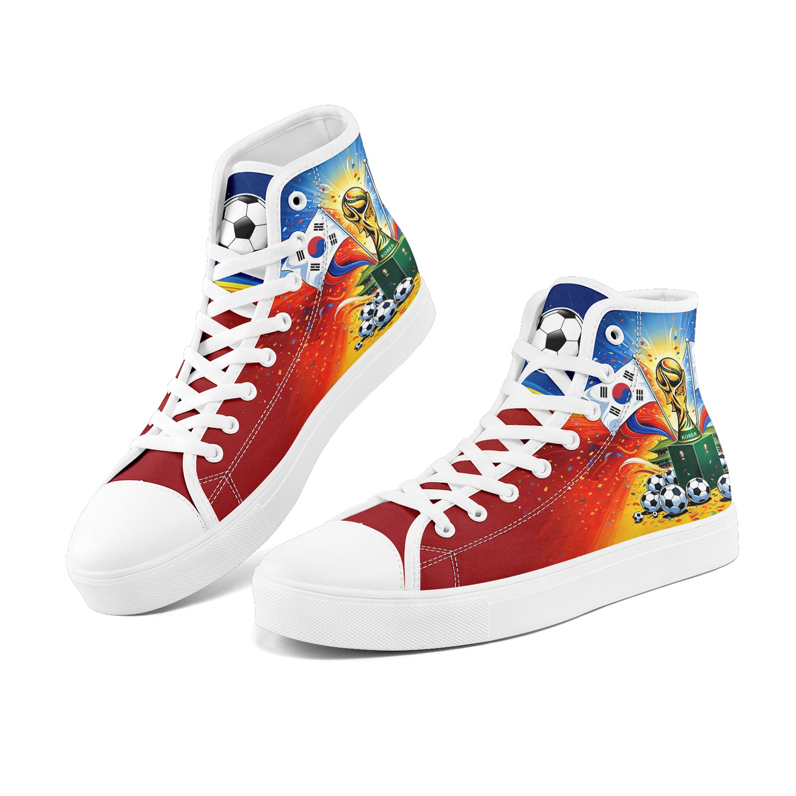 Custom South Korea 2026 World Cup Sneakers DIY Country Flag Running Shoes Lightweight Sport Shoes Gift for Football Fans Personalized Team Name and Logo FN024-F009070-4