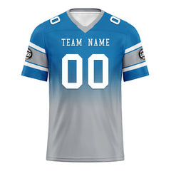 Custom Blue Gray Detroit Football Jersey and Hat Combo Offer Personalized Combo ZH-D020326-11