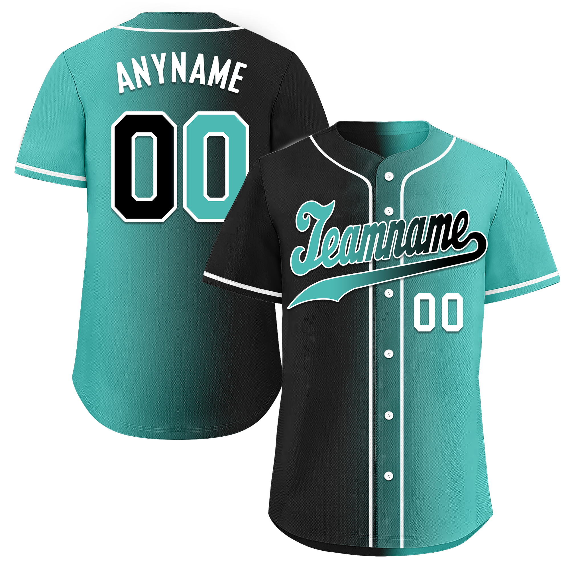 Custom Black Green Gradient Fashion Personalized Authentic Baseball Jersey BSBJ01-D0a7a0c