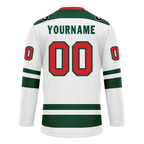 Custom White Green Personalized Hockey Jersey HCKJ01-D0a70c0