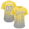 Custom Yellow Grey Fade Fashion Personalized Authentic Baseball Jersey BSBJ01-D0a70fb