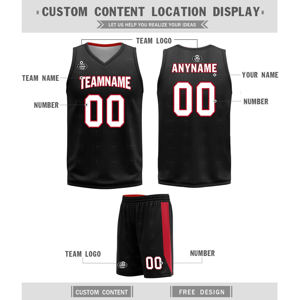 Custom Black Red Plaid Portland City Edition Personalized Reversible Basketball Set Sports Basketball Jersey BBJ01R-D0610-25-COOLMAX